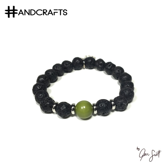 Lava Stone & Ceramic Bead Aromatherapy Bracelet - Picture 1 of 2